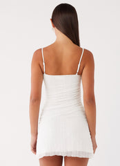 Arden Mesh Mini Dress - White