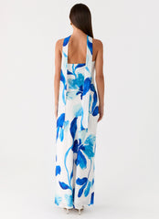 Ashelle Chiffon Maxi Dress - Cerulean Bloom