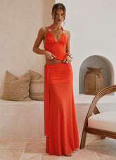 Blaze Maxi Skirt - Fire Red