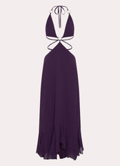 Bronx Halterneck Maxi Dress - Mulberry