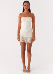 Call Me Never Tiered Mini Skirt - Ivory