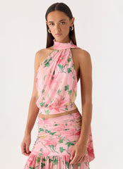 Cantrall Halter Top - Blooming Spring