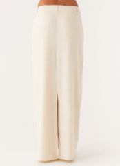 Celeste Linen Maxi Skirt - Ivory