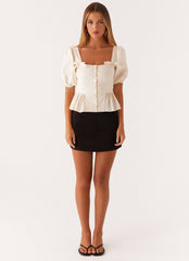 Dawson Puff Sleeve Top - White