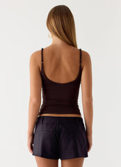 Delong Low Rise Linen Shorts - Black