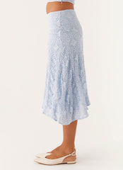 Diamond Sky Midi Skirt - Blue