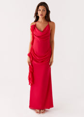 Diedre Rose Strappy Maxi Dress - Raspberry