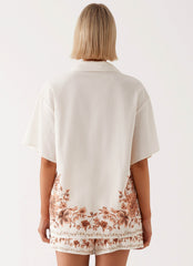 Dreamy Days Oversized Linen Shirt - Ivory