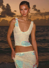 Erinah Sequin Top - Yellow