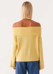 Federica Off Shoulder Knit - Lemon