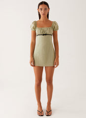 Fran Mini Dress - Pastel Green
