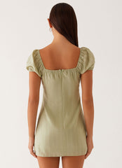 Fran Mini Dress - Pastel Green