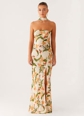 Gali Strapless Maxi Dress - Floral Print