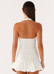 Georgina Denim Mini Dress - White