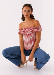 Gwyneth Top - Red Gingham