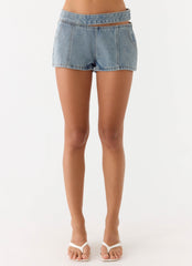 Hadleigh Denim Mini Shorts - Light Denim