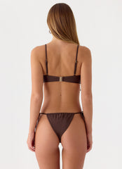 Hanuva Beaded Bikini Top - Chocolate