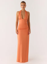 Ilaria Halter Maxi Dress - Apricot