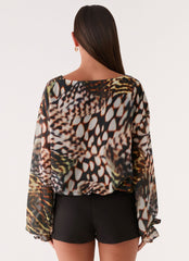 Isolde Top - Leopard Hibiscus