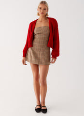 Jasleen Knit Cardigan - Red