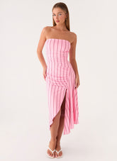 Jorvana Midi Dress - Strawberry Stripe