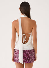 Keena Scarf Top - Ivory