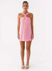 Keira Linen Micro Mini Dress - Pink