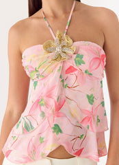 Leslie Halter Top - Blooming Spring