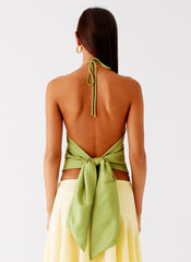 Loreta Beaded Tie Back Top - Jungle Floral