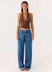 Malachi Beaded Top - Chocolate