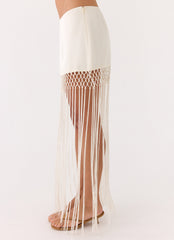 Mania Tassel Mini Skirt - Ivory
