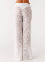 Matcha Lace Pants - White