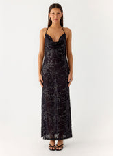 Mayim Sequin Maxi Dress - Black