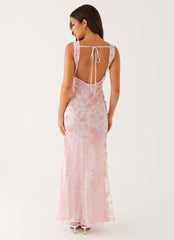 Moorey High Neck Maxi Dress - Pink