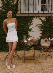 Moroder Strapless Lace Top - Cream