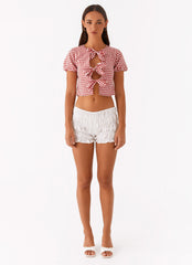Pandora Blouse - Red Gingham