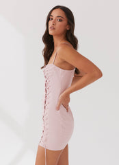 Christina Lace Up Mini Dress - Lavender