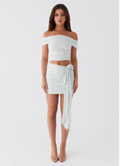 Whispering Rose Mini Skirt - Sage
