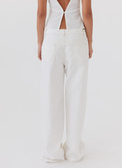 Keanna Low Rise Denim Jeans - Ivory