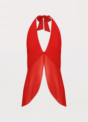 At Last Halterneck Top - Rouge Red