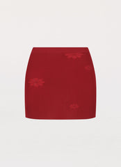 Holly Knit Mini Skirt - Rouge Red