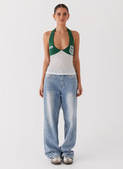 Peppa Halterneck Jersey Top - Green