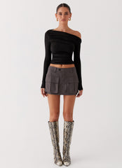 Bad Blood Cargo Mini Skirt - Army