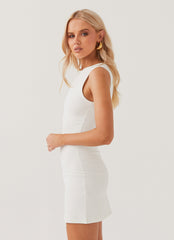 Cosmic Chic Mini Dress - White