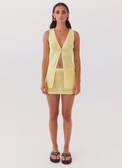 Capri Glow Knit Top - Canary