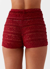 Desert Isle Mini Shorts - Red