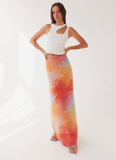 Sunlight Cascade Maxi Skirt - Rainbow Radiance