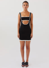 Lost In Paris Knit Mini Dress - Black