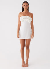 Bouquet Dream Mini Dress - White