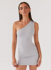 Irridessa One Shoulder Mini Dress - Mist
